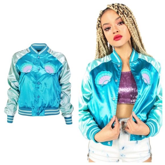 Iron Fist Mermaid For Life Bomber Jacket - Picture 1 of 14